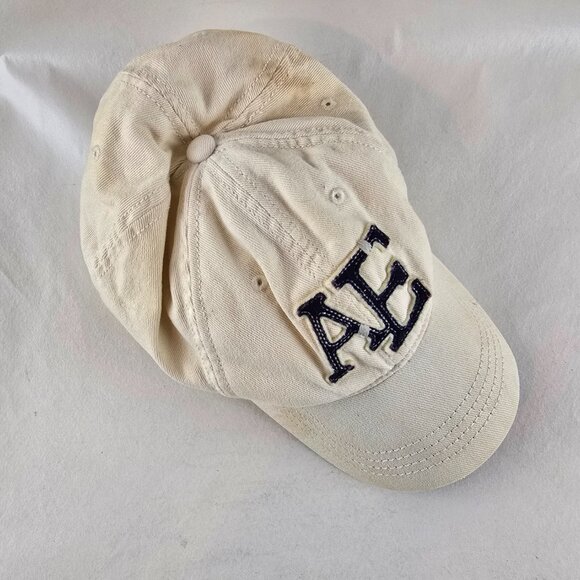 American Eagle Hat Men L/XL Beige AE Logo Distressed Baseball Nu Fit Y2K  Preppy - Picture 3 of 12